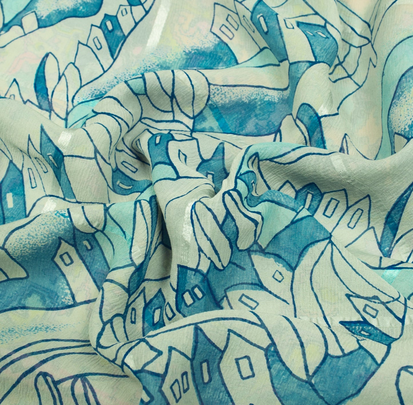 Sushila Vintage Gray BRANDED Saree Printed 100% Pure Chiffon Soft Craft Fabric