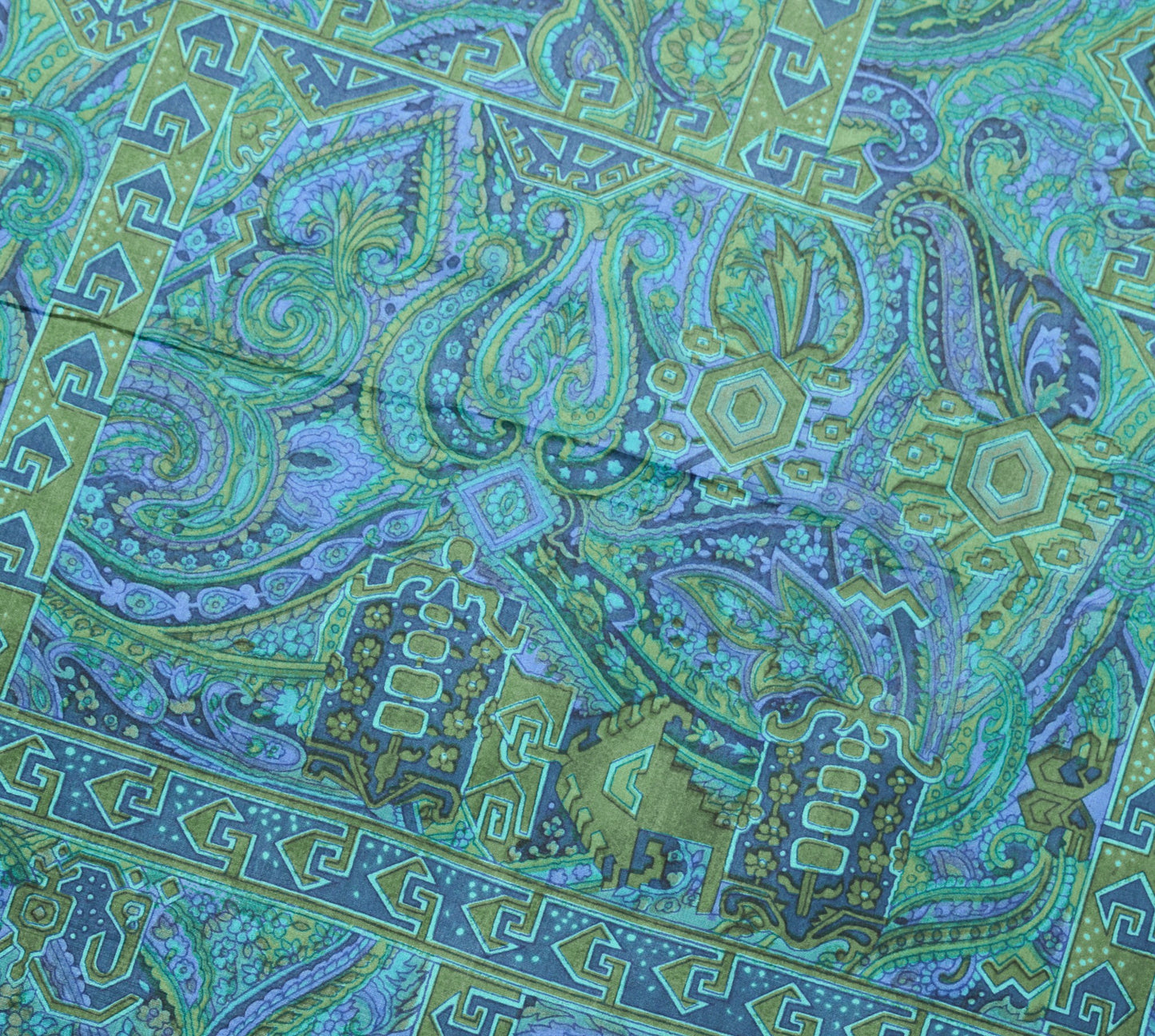 Sushila Vintage Dark Blue Saree 100% Pure Silk Printed Floral Soft Craft Fabric