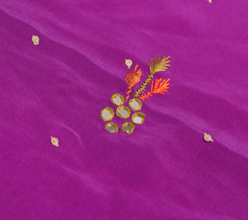 Sushila Vintage Sari Remnant Scrap Multi Purpose Magenta Floral Craft Fabric