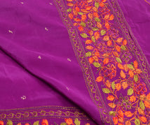 Sushila Vintage Sari Remnant Scrap Multi Purpose Magenta Floral Craft Fabric