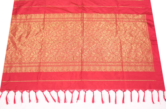 Sushila Vintage Zari Woven Sari Remnant Scrap Silk Multi Purpose Craft Fabric