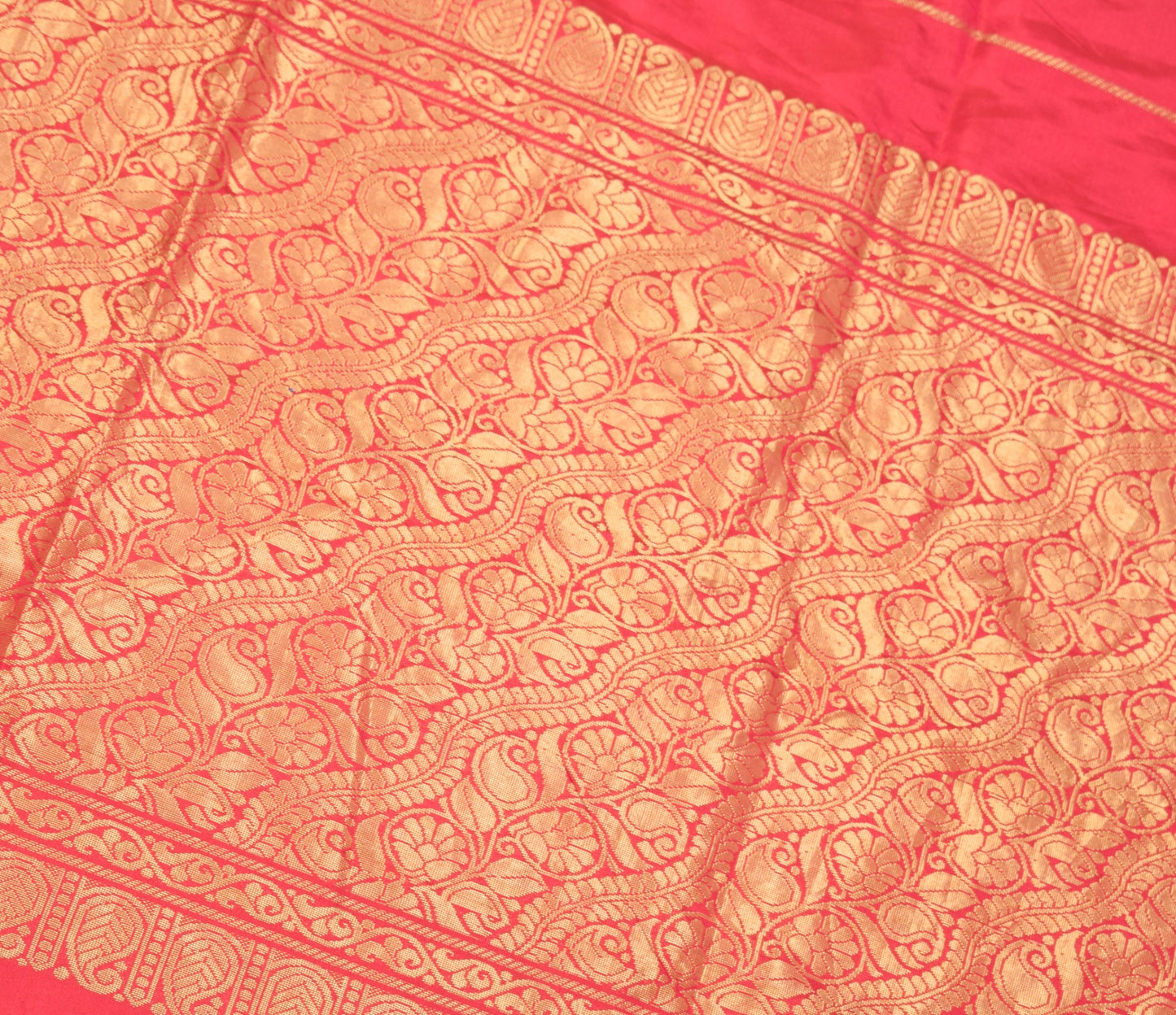 Sushila Vintage Zari Woven Sari Remnant Scrap Silk Multi Purpose Craft Fabric