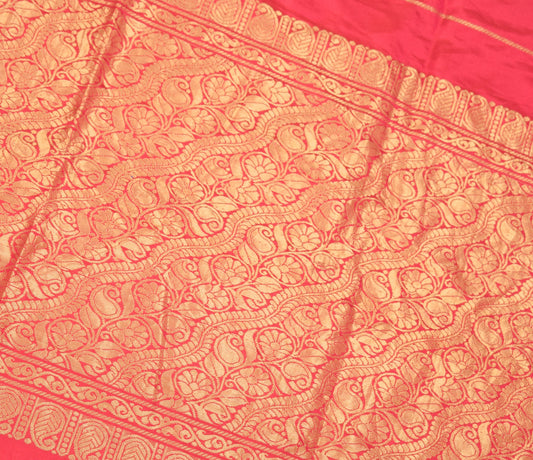 Sushila Vintage Zari Woven Sari Remnant Scrap Silk Multi Purpose Craft Fabric