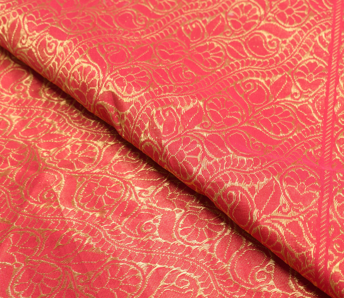 Sushila Vintage Zari Woven Sari Remnant Scrap Silk Multi Purpose Craft Fabric