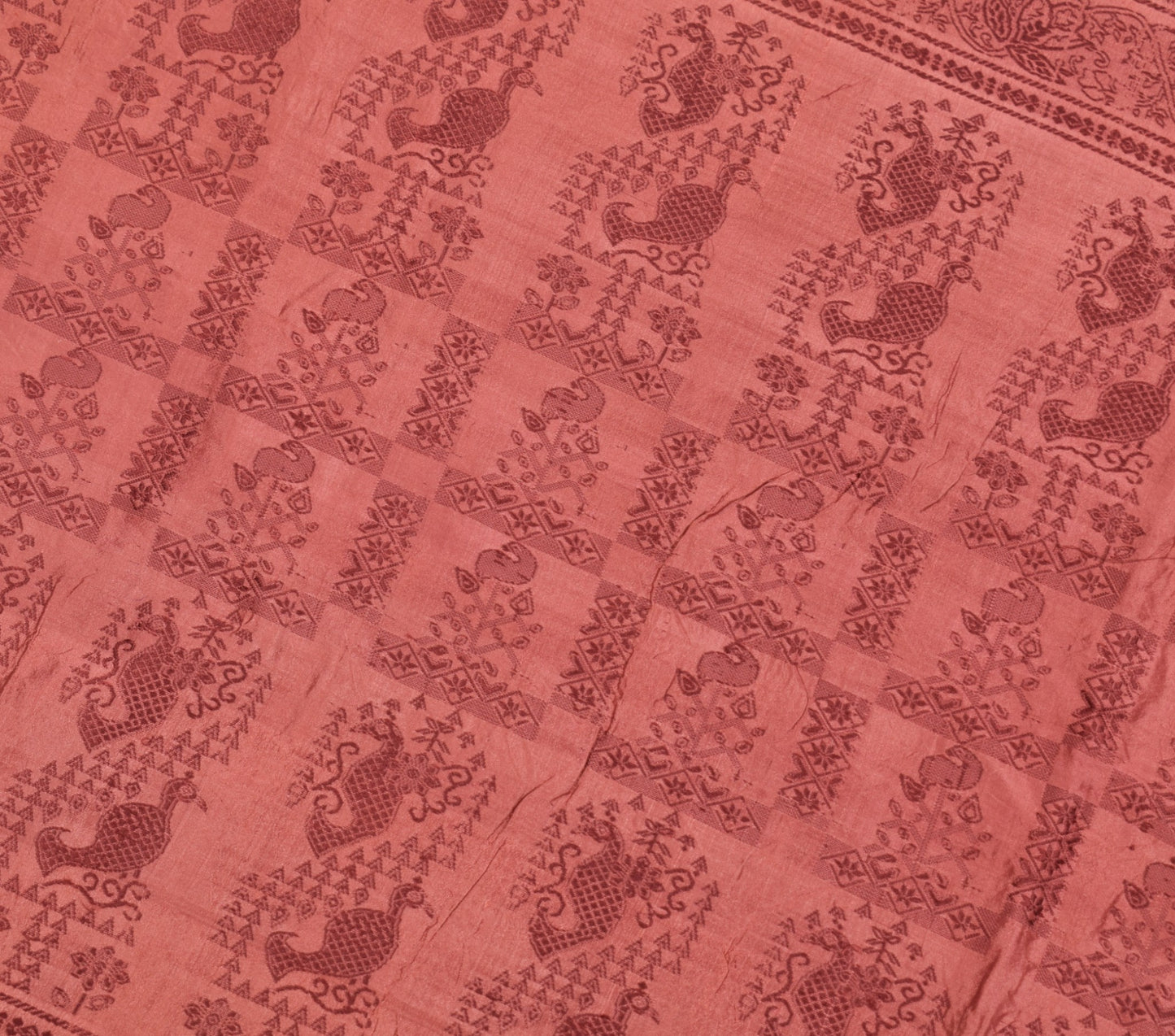 Sushila Vintage Woven Sari Remnant Scrap Multi Purpose Pure Silk Craft Fabric