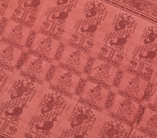 Sushila Vintage Woven Sari Remnant Scrap Multi Purpose Pure Silk Craft Fabric