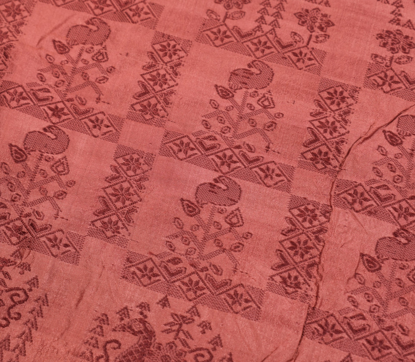 Sushila Vintage Woven Sari Remnant Scrap Multi Purpose Pure Silk Craft Fabric