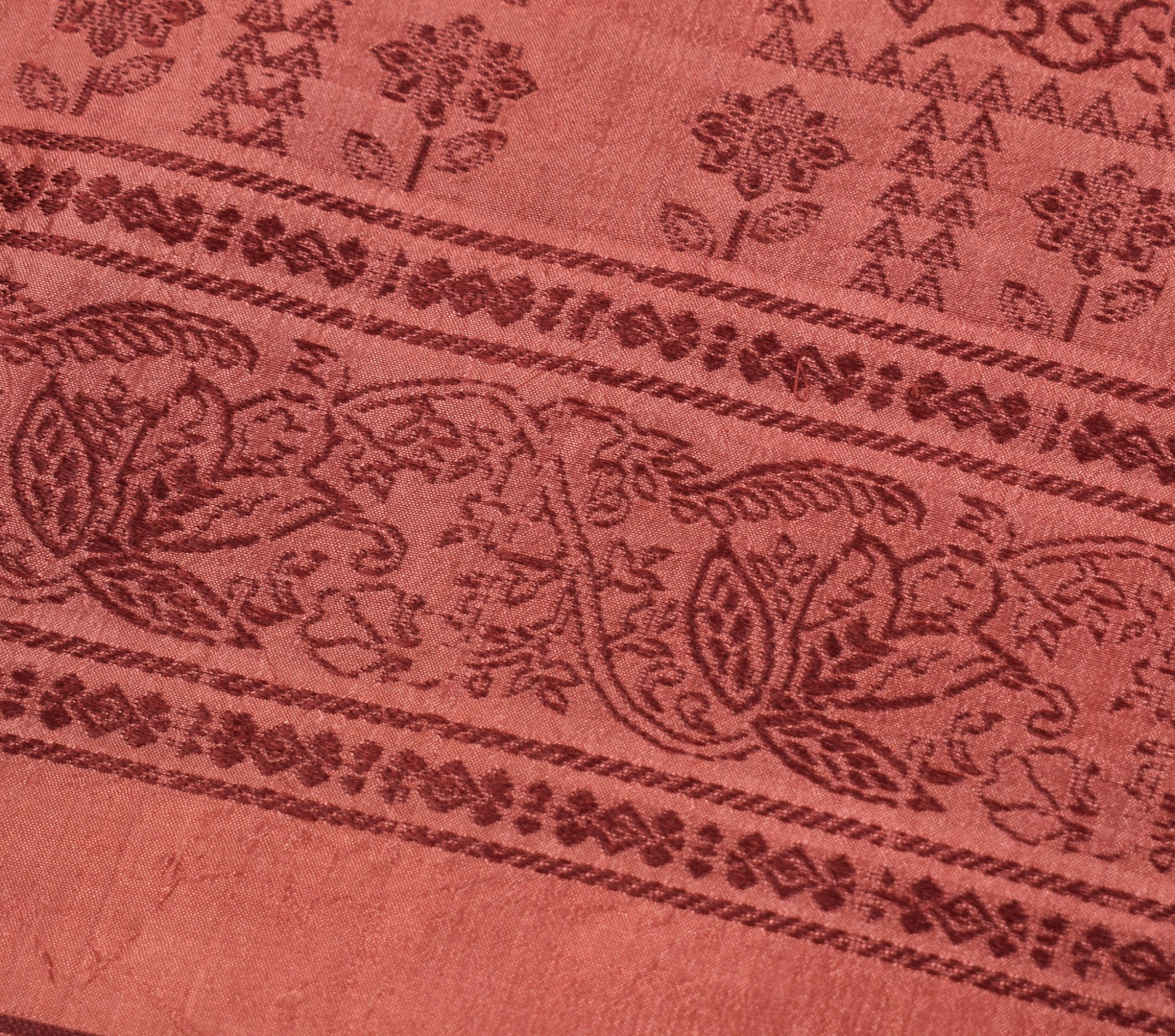 Sushila Vintage Woven Sari Remnant Scrap Multi Purpose Pure Silk Craft Fabric