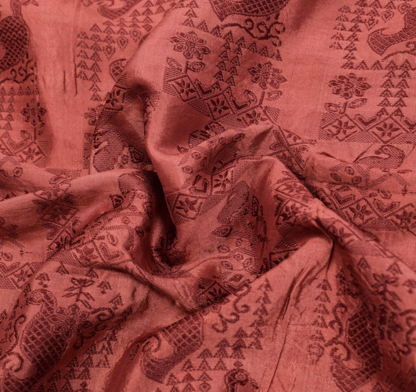 Sushila Vintage Woven Sari Remnant Scrap Multi Purpose Pure Silk Craft Fabric