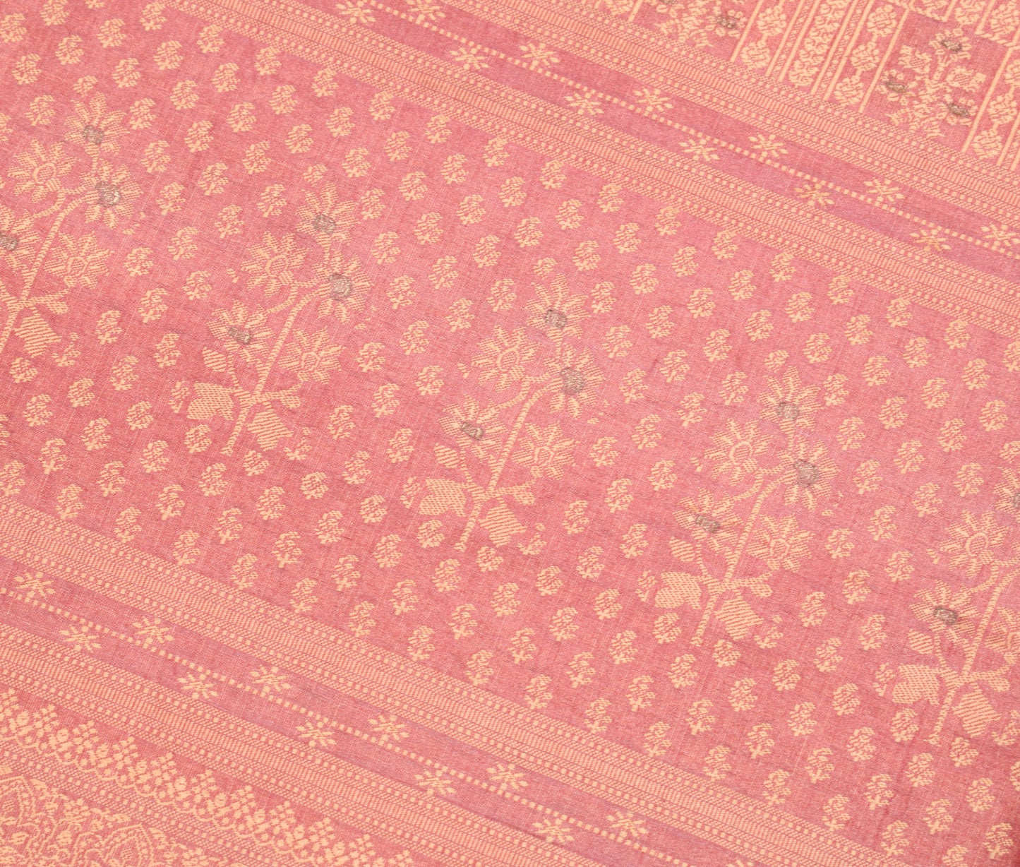 Sushila Vintage Floral Woven Sari Remnant Scrap Multi Purpose Silk Craft Fabric