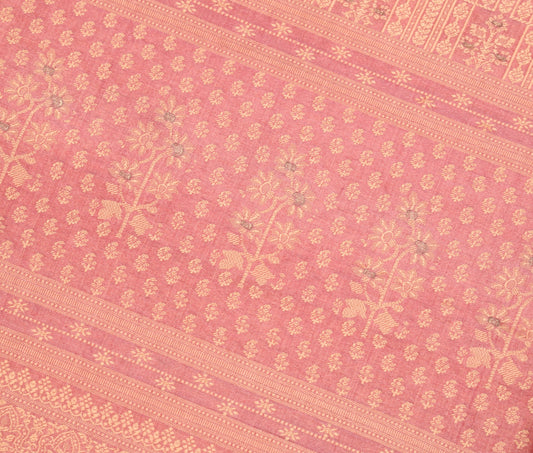 Sushila Vintage Floral Woven Sari Remnant Scrap Multi Purpose Silk Craft Fabric