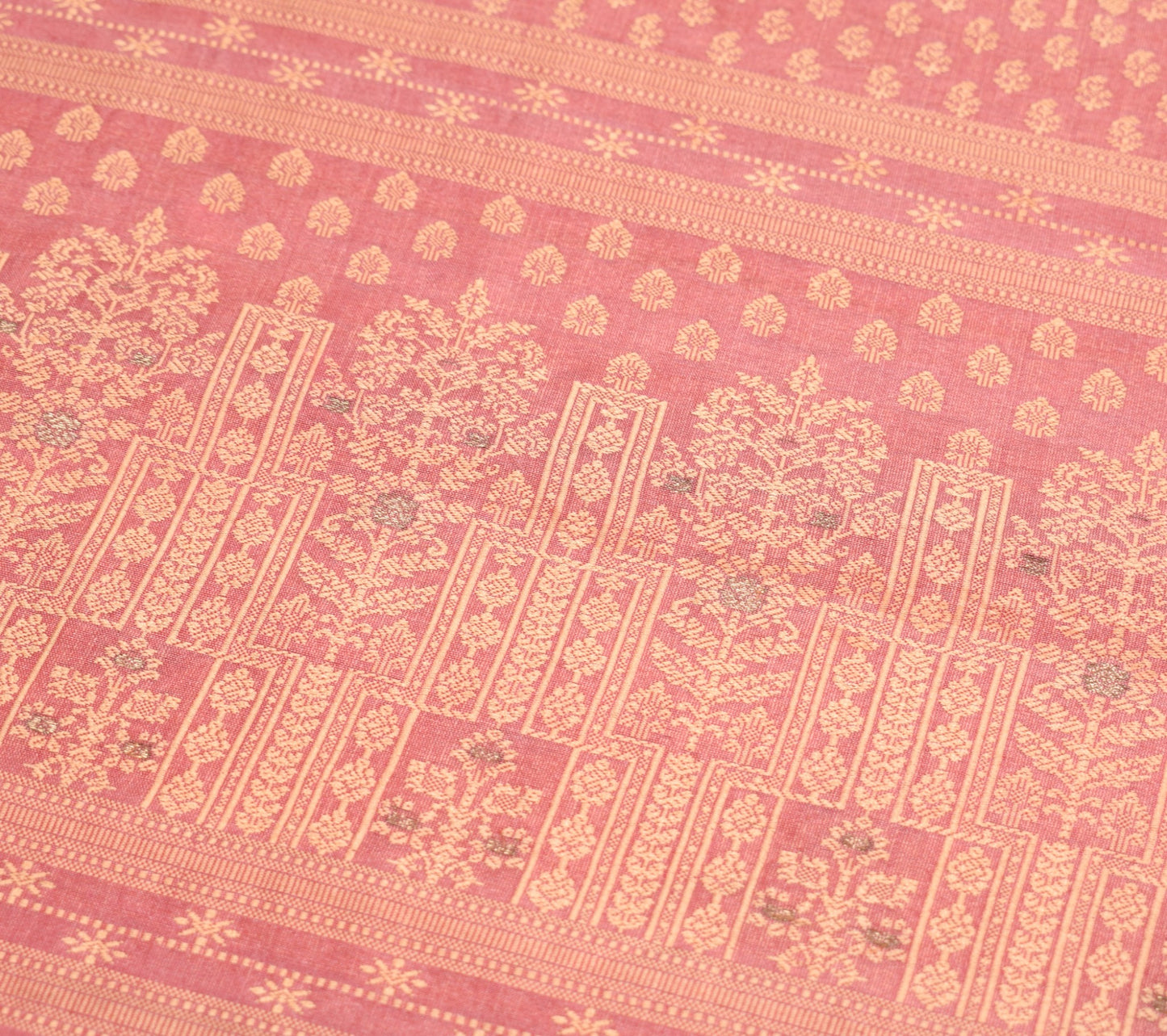 Sushila Vintage Floral Woven Sari Remnant Scrap Multi Purpose Silk Craft Fabric