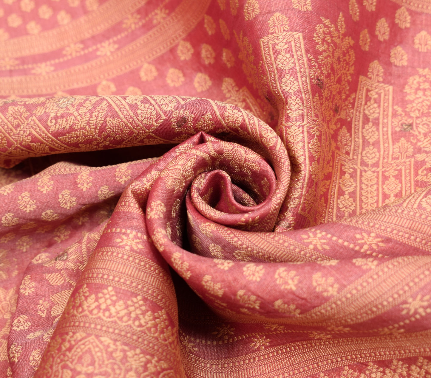 Sushila Vintage Floral Woven Sari Remnant Scrap Multi Purpose Silk Craft Fabric