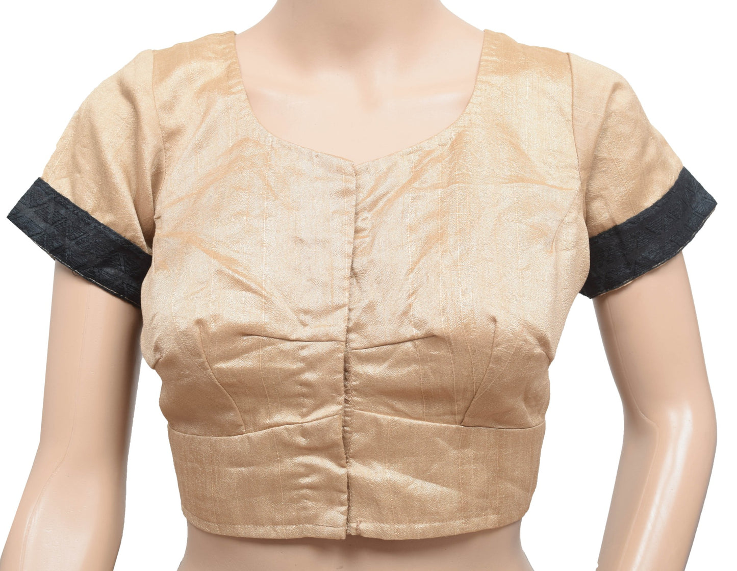 Sushila Vintage Readymade Stitched Sari Blouse Brown Silk Woven Designer Top 36