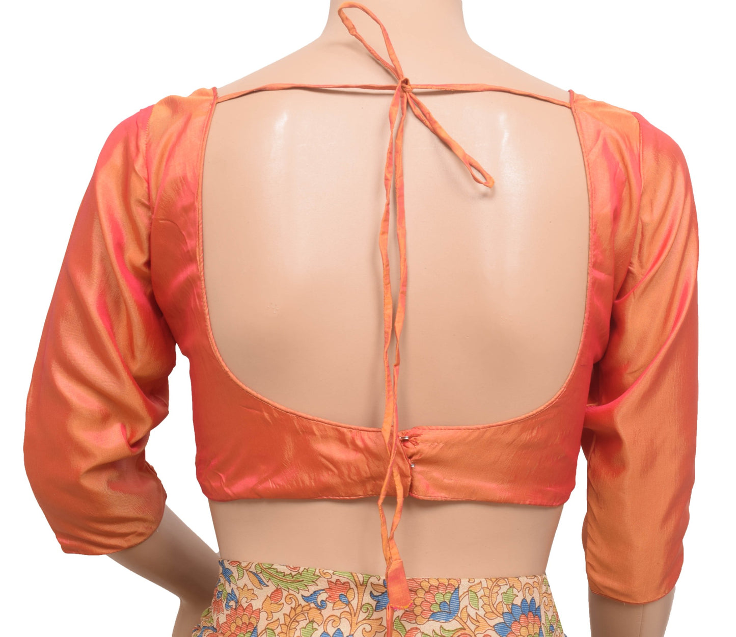 Sushila Vintage Rust Dual Tone Stitched Sari Blouse Silk Designer Padded Top 30