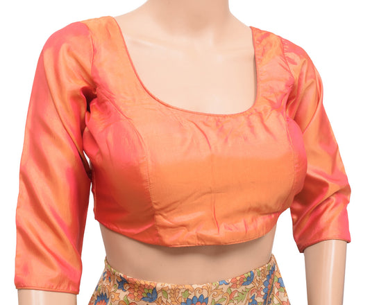 Sushila Vintage Rust Dual Tone Stitched Sari Blouse Silk Designer Padded Top 30