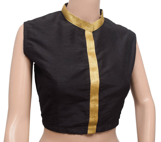 Vintage Black Branded Womens Koti Blouse for Festive Party Wear Top Size 38