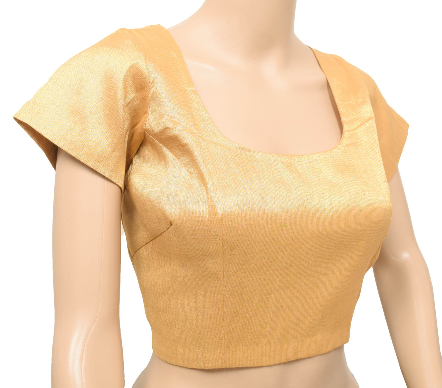 Sushila Vintage Golden Readymade Stitched Sari Blouse Silk Woven Party Top 36