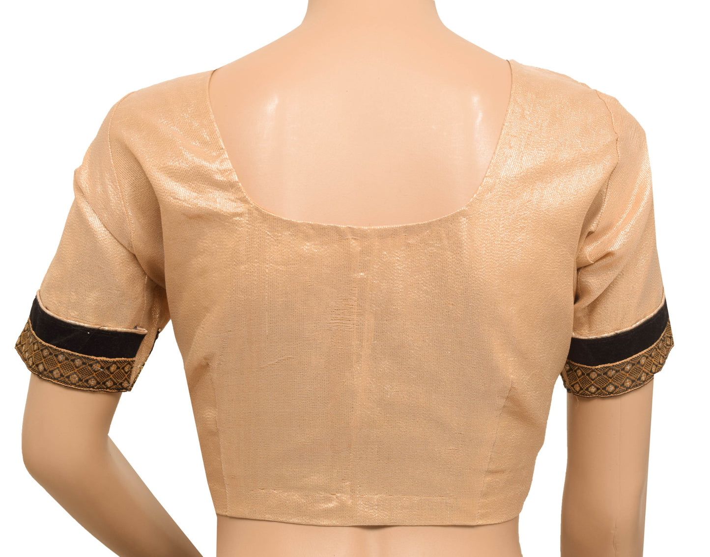 Sushila Vintage Top Readymade Stitched Golden Shimmer Sari Blouse Choli Size 36