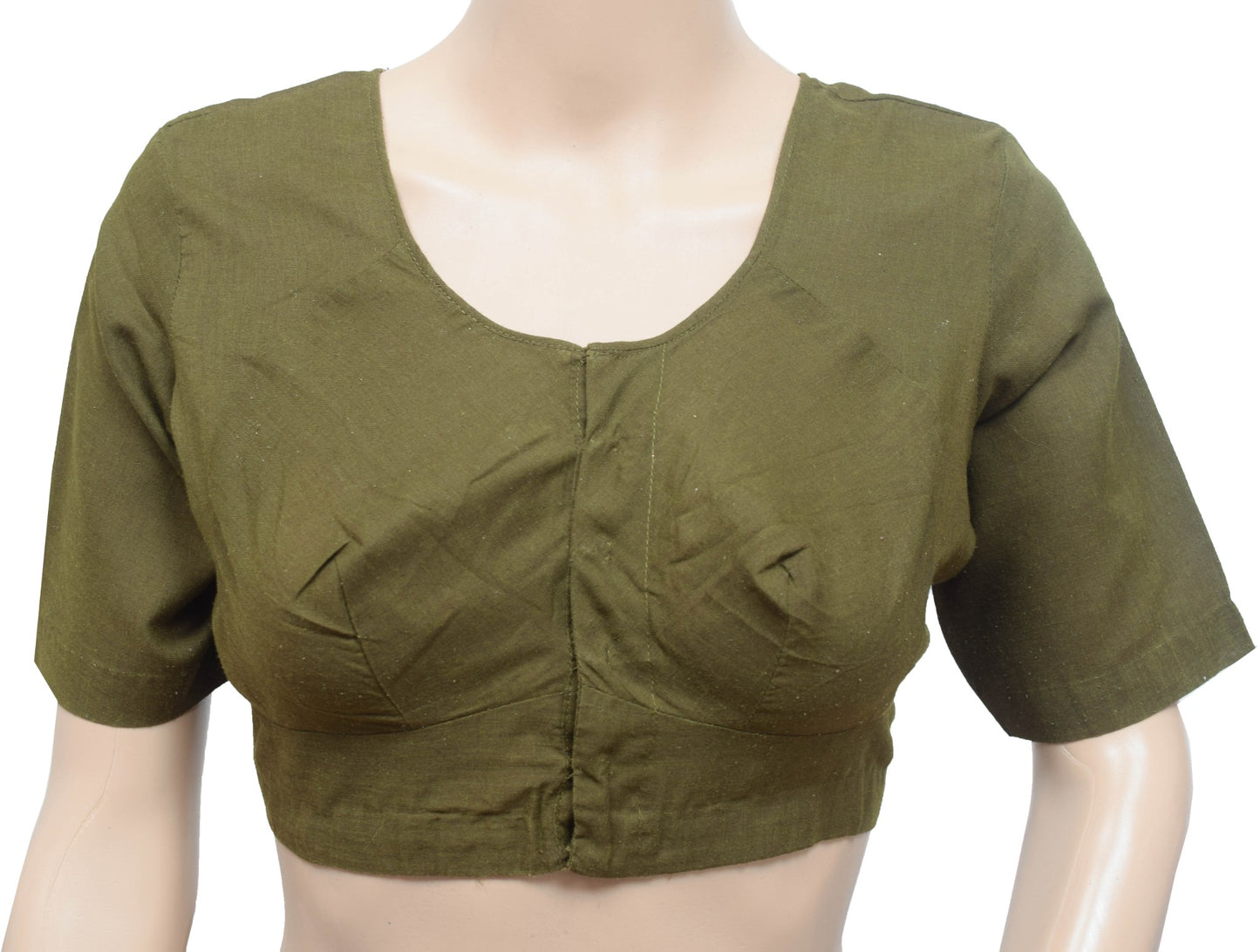 Sushila Vintage Blouse Readymade Stitched Sari Cotton Daily Wear Plain Choli 38