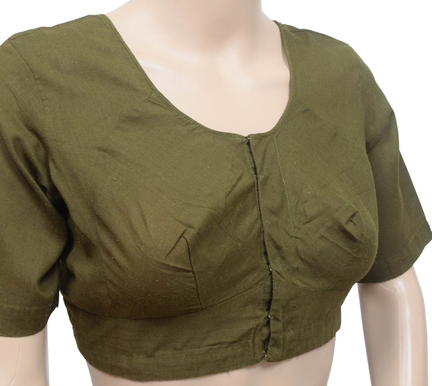 Sushila Vintage Blouse Readymade Stitched Sari Cotton Daily Wear Plain Choli 38
