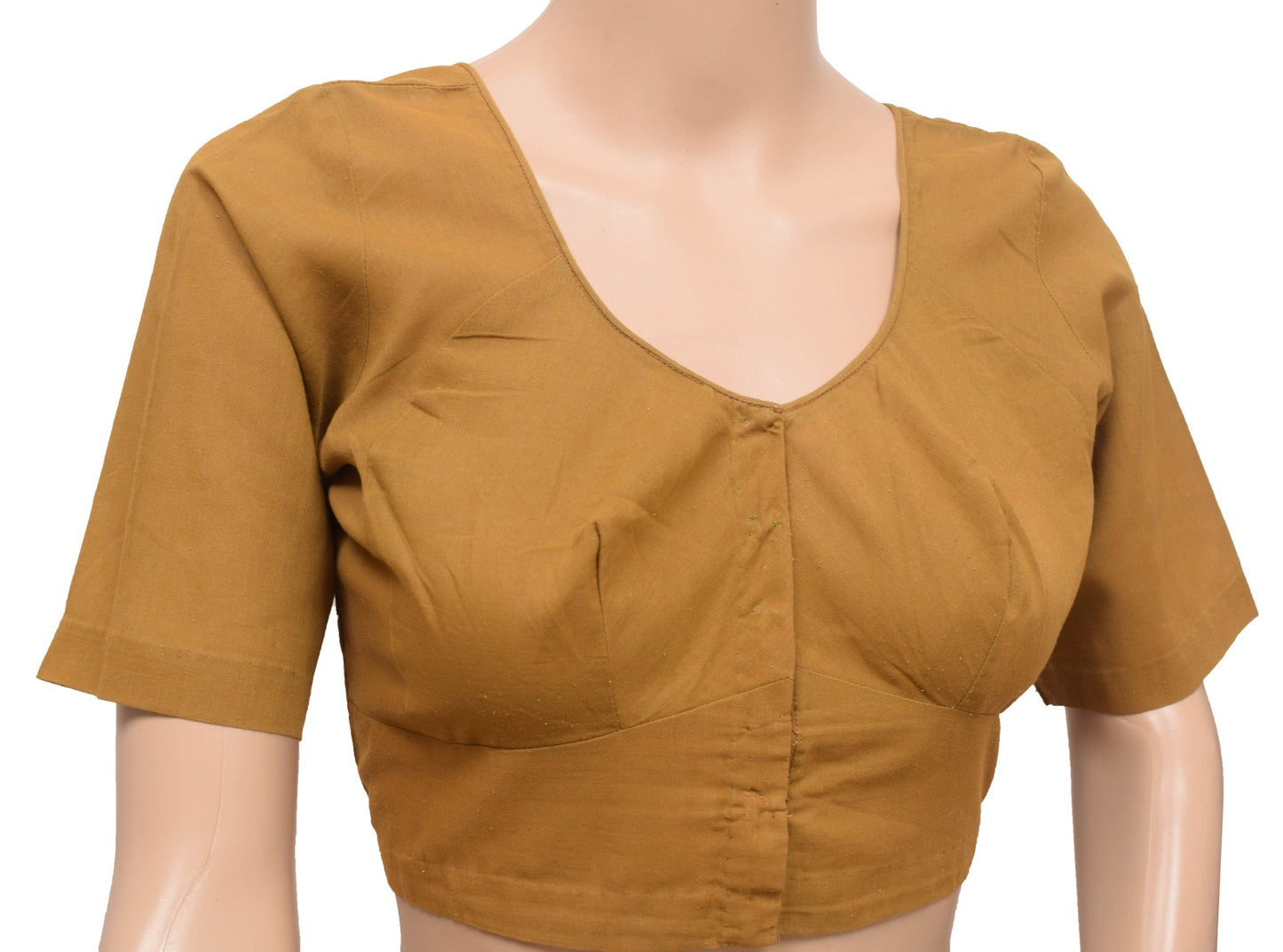Sushila Vintage Readymade Stitched Sari Blouse Blend Cotton Plain Women Top 34