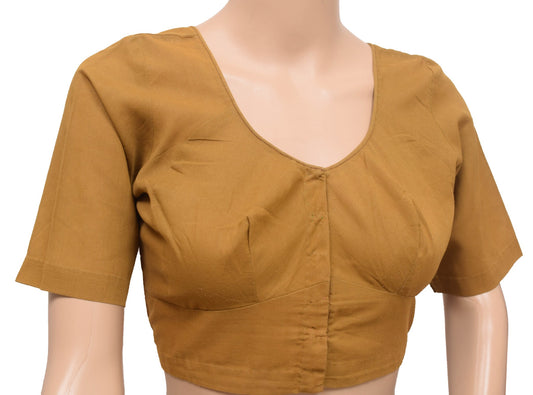 Sushila Vintage Readymade Stitched Sari Blouse Blend Cotton Plain Women Top 34