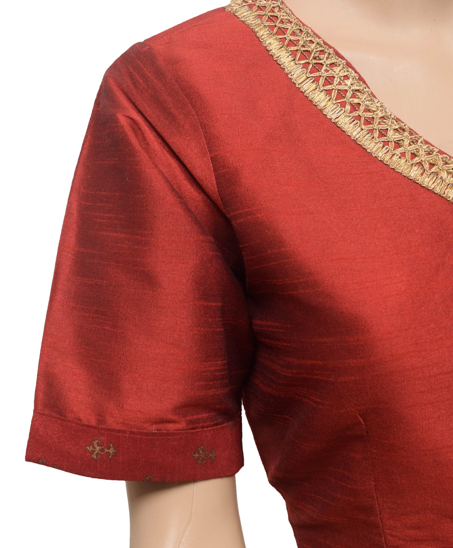 Vintage Readymade V-neckline Highlighted Gota Sari Blouse Branded Crop Top 34