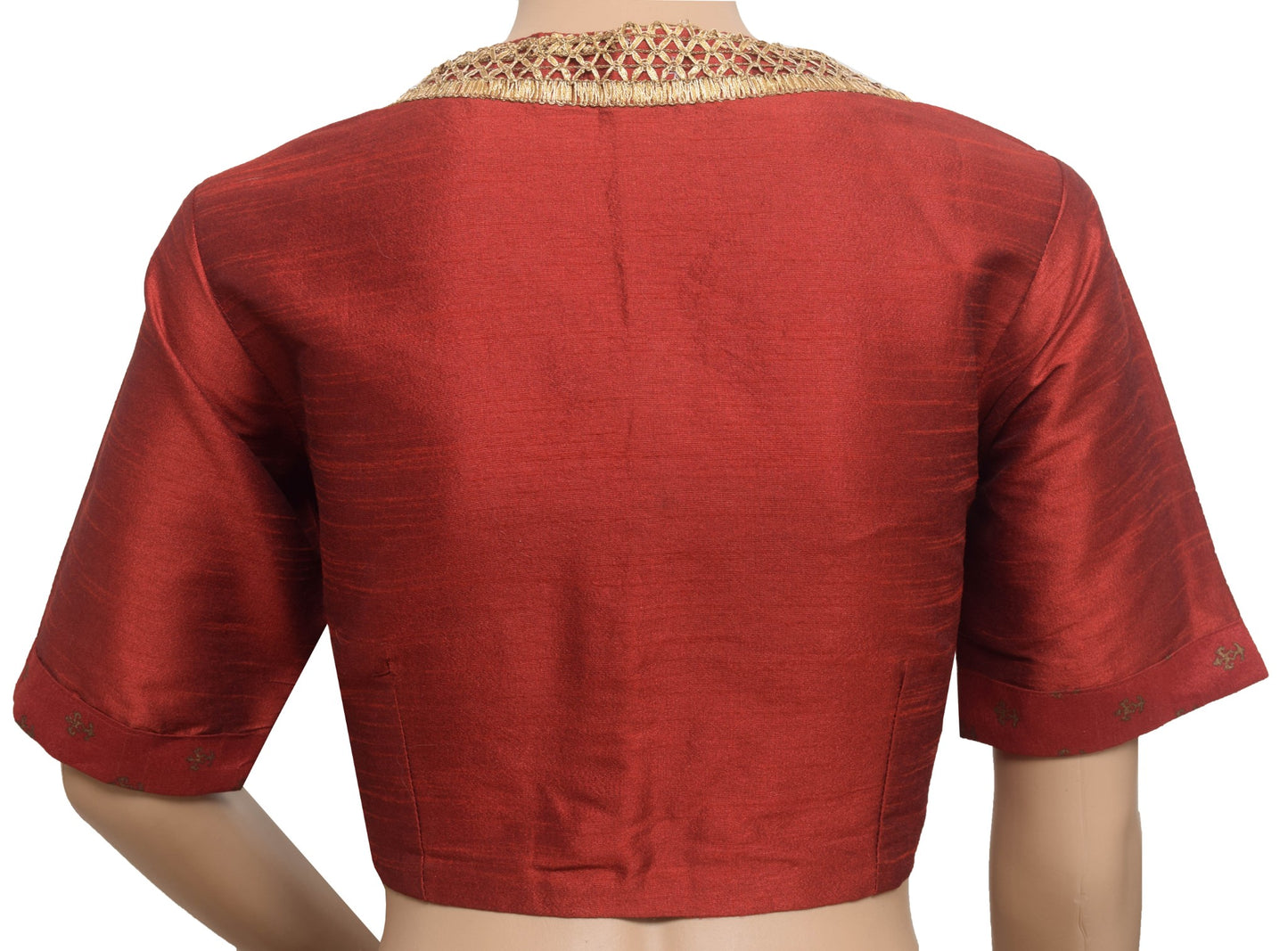 Vintage Readymade V-neckline Highlighted Gota Sari Blouse Branded Crop Top 34