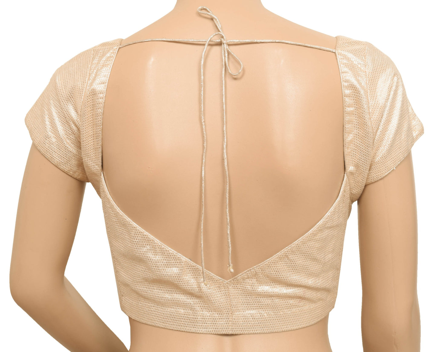 Vintage Stitched Golden Sari Blouse Silk Woven Party Wear Designer Padded Top 32