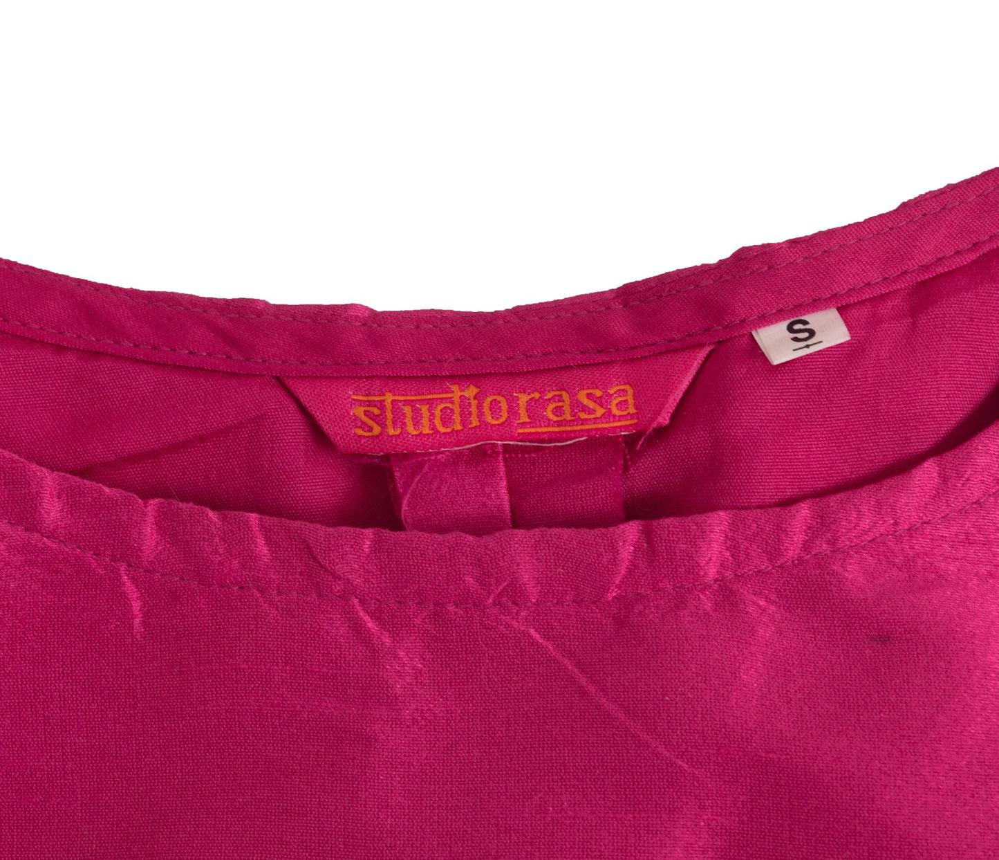 Size 34 Stitched Sari Blouse Pink Sheer Net Puff Sleeve Branded New Crop Top