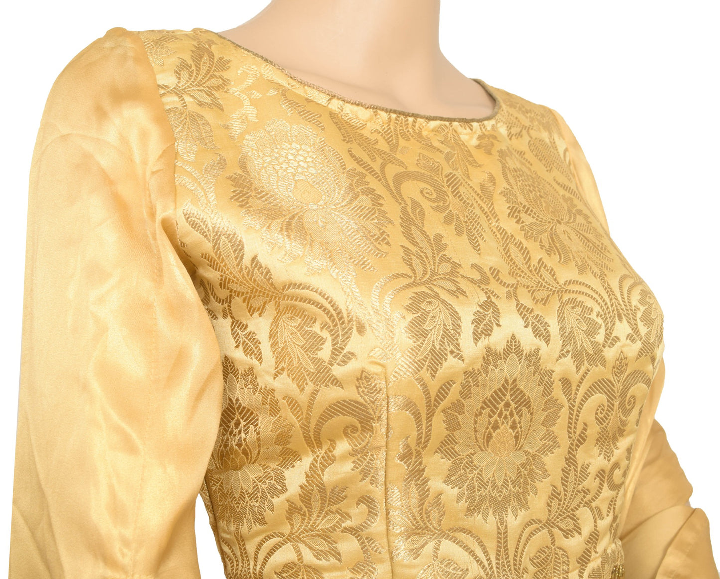 Size 32 New Top Readymade Branded Sari Blouse Satin Silk Floral Woven Crop Top