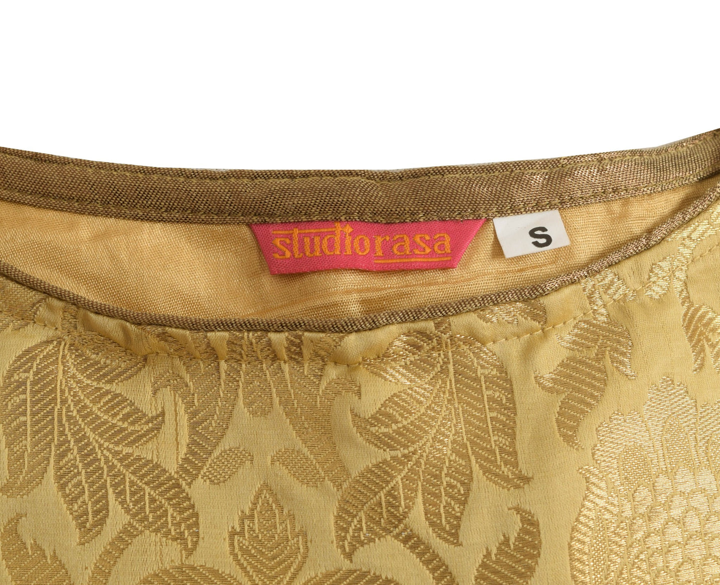 Size 32 New Top Readymade Branded Sari Blouse Satin Silk Floral Woven Crop Top