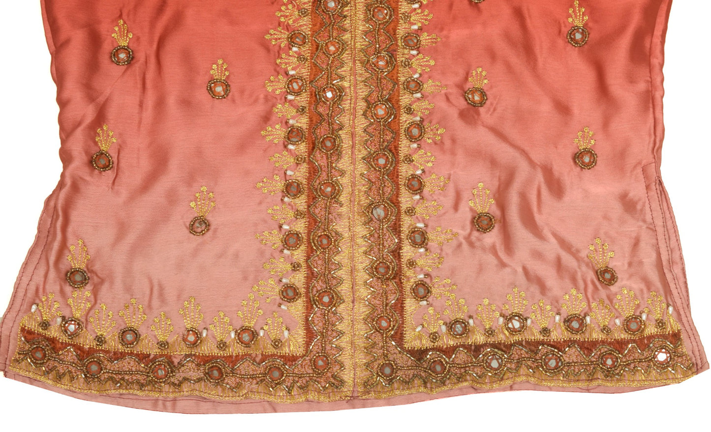 Sushila Vintage Stitched Sari Blouse Satin Silk Maroon Shaded Hand Beaded Top 32