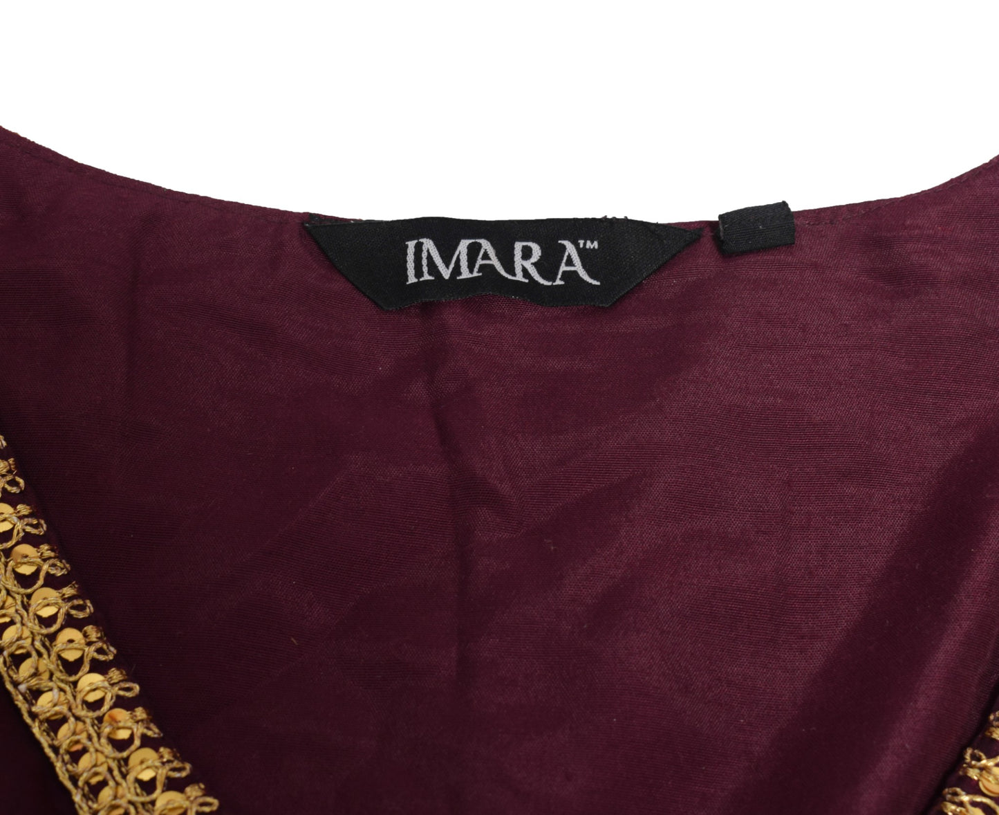 Sushila Vintage Dark Purple Sari Blouse Silk Embroidered BRANDED Designer Top32"