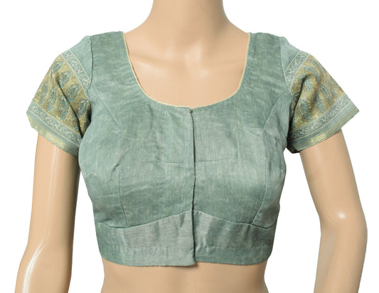 Sushila Vintage Readymade Printed Sari Blouse Art cotton Silk Designer Choli 34"