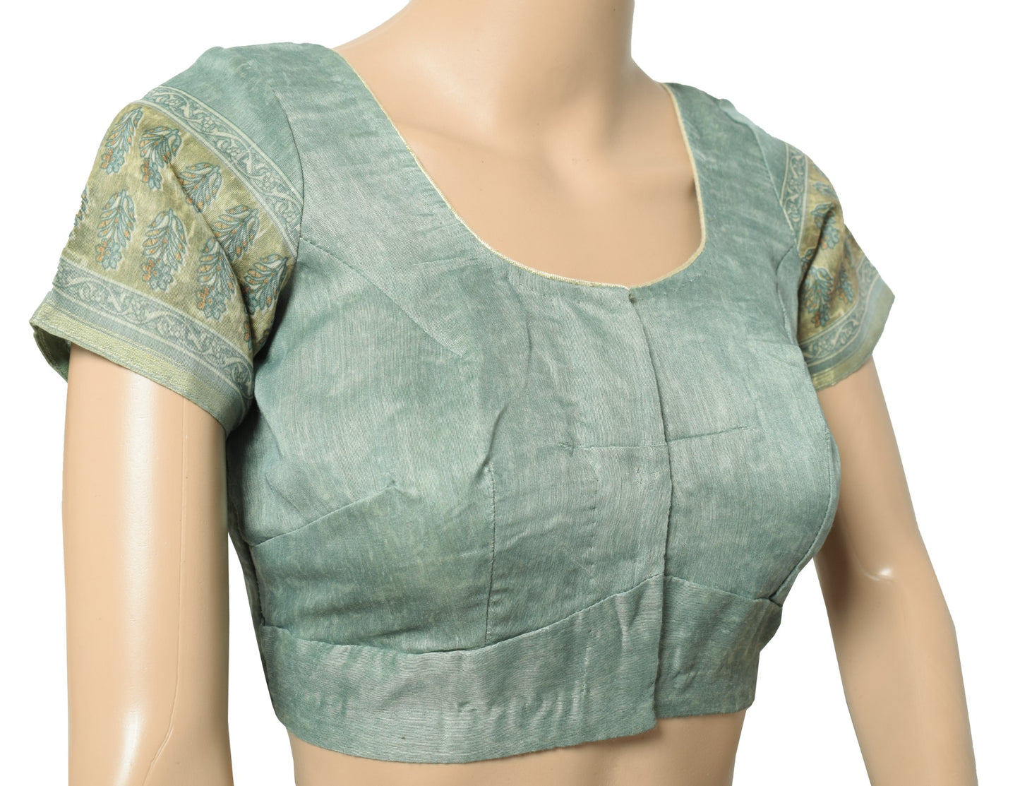 Sushila Vintage Readymade Printed Sari Blouse Art cotton Silk Designer Choli 34"