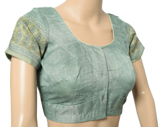 Sushila Vintage Readymade Printed Sari Blouse Art cotton Silk Designer Choli 34"