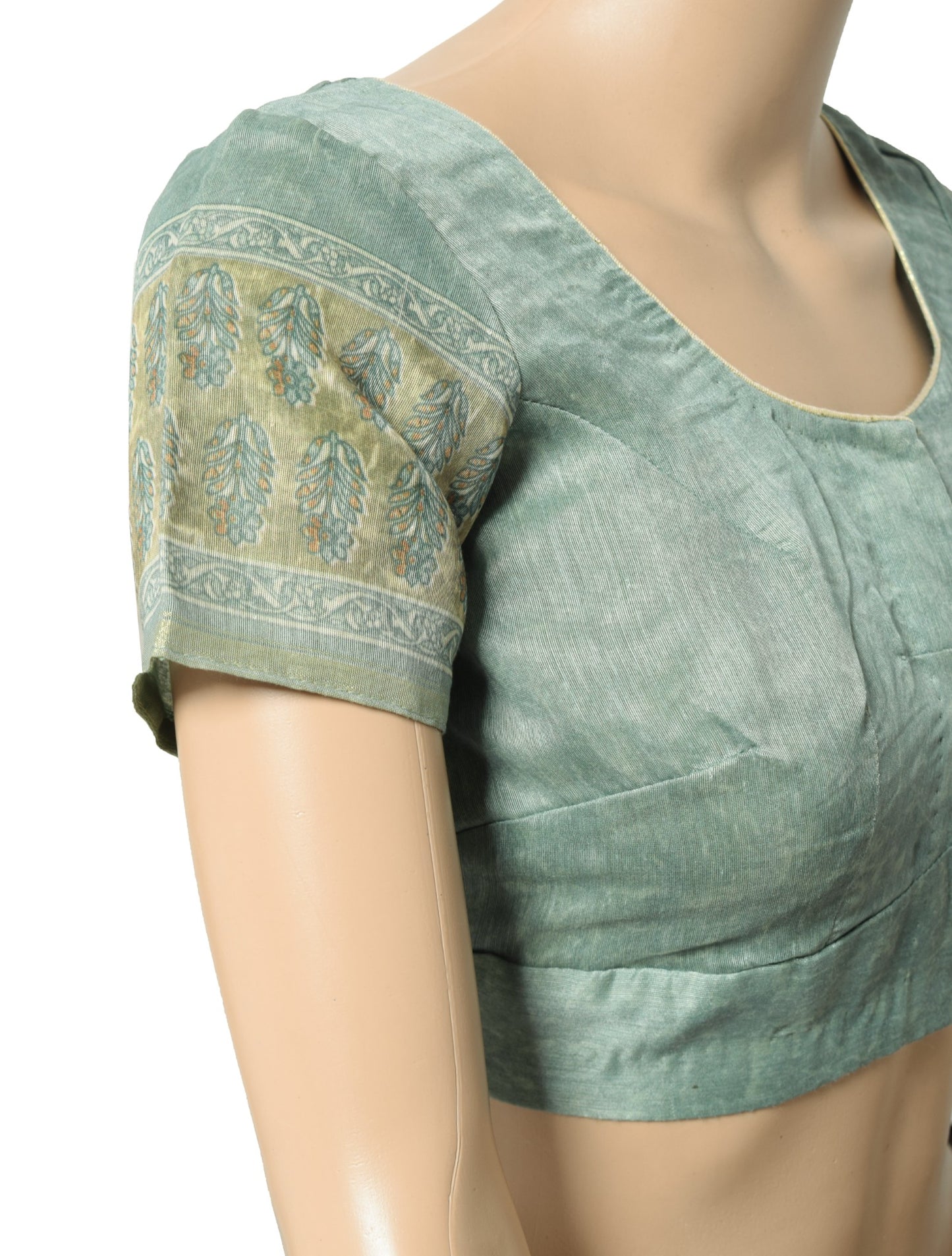 Sushila Vintage Readymade Printed Sari Blouse Art cotton Silk Designer Choli 34"