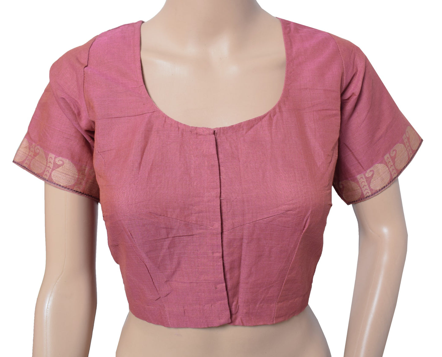 Sushila Vintage Readymade Stitch Sari Blouse PureCotton Woven Designer Choli 38"