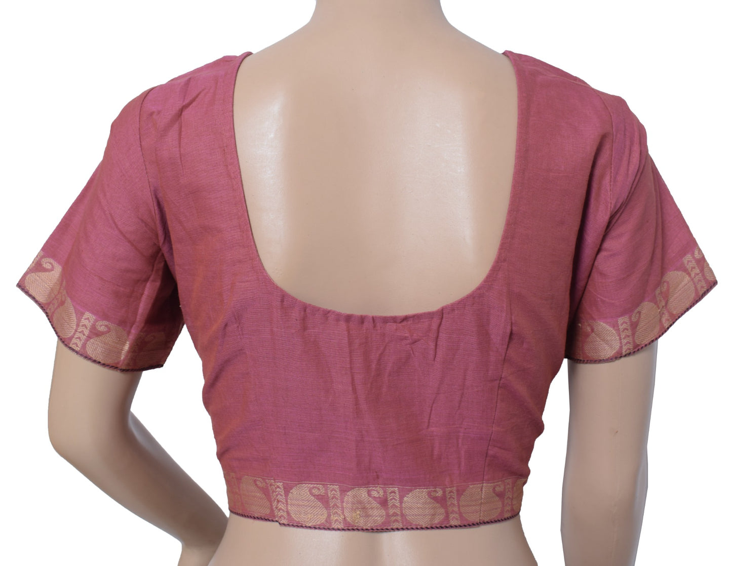 Sushila Vintage Readymade Stitch Sari Blouse PureCotton Woven Designer Choli 38"