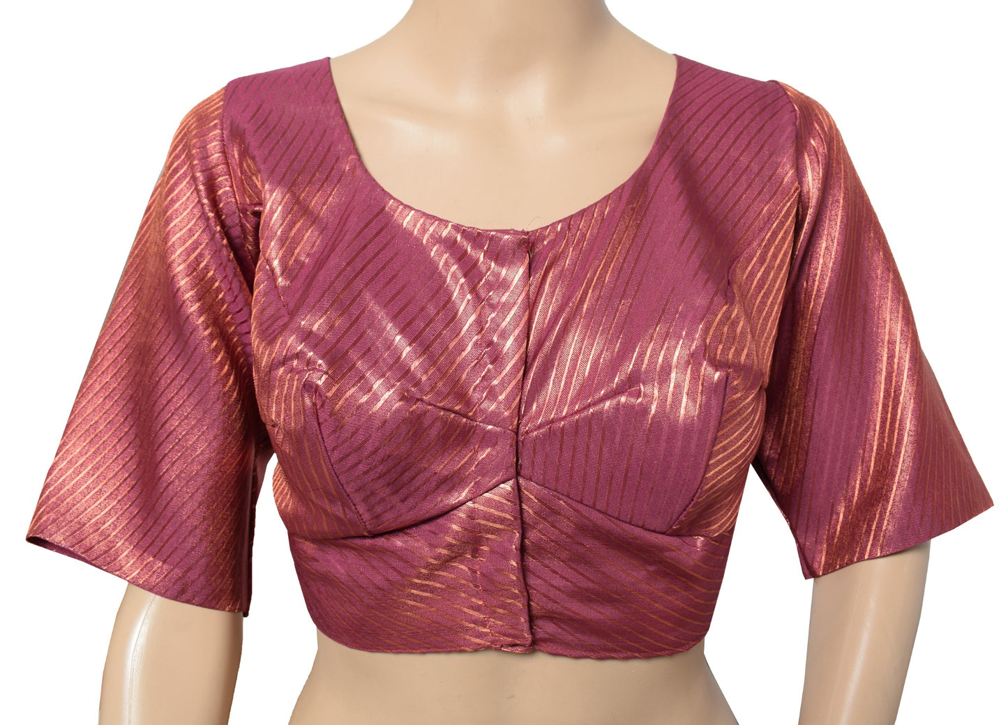 Sushila Vintage Magenta Stitched Sari Blouse Silk Zari Woven Designer Choli 44"