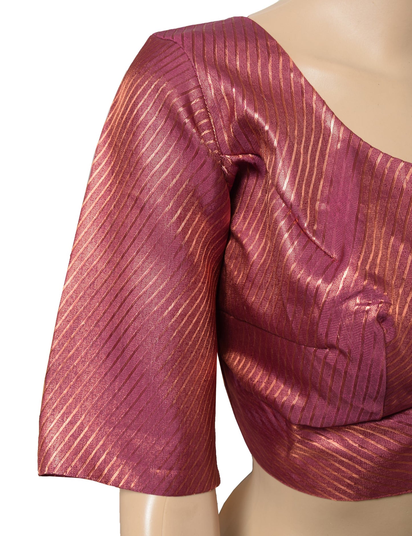 Sushila Vintage Magenta Stitched Sari Blouse Silk Zari Woven Designer Choli 44"