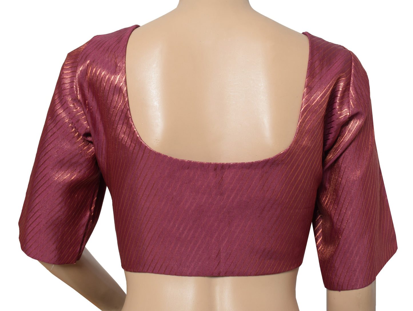 Sushila Vintage Magenta Stitched Sari Blouse Silk Zari Woven Designer Choli 44"
