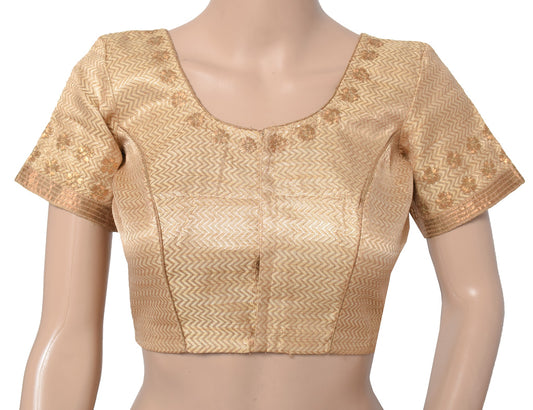 Sushila Vintage Zari Brocade Stitched Sari Blouse Art Silk Woven Designer Choli