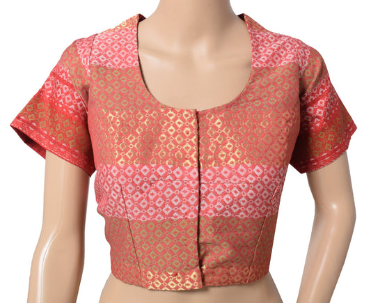 Sushila Vintage Readymade Multi-Color Sari Blouse Art Silk Woven Designer Top46"