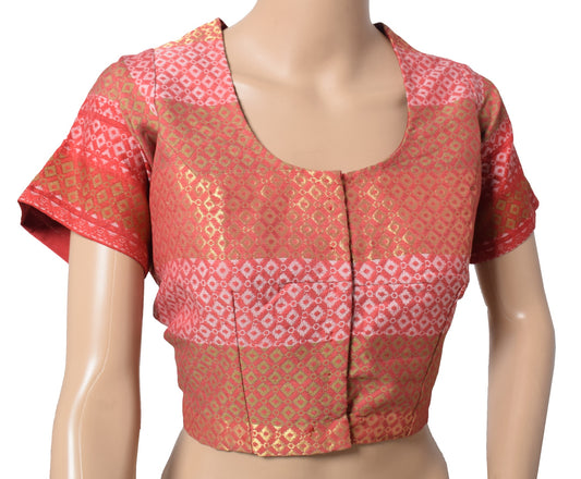 Sushila Vintage Readymade Multi-Color Sari Blouse Art Silk Woven Designer Top46"