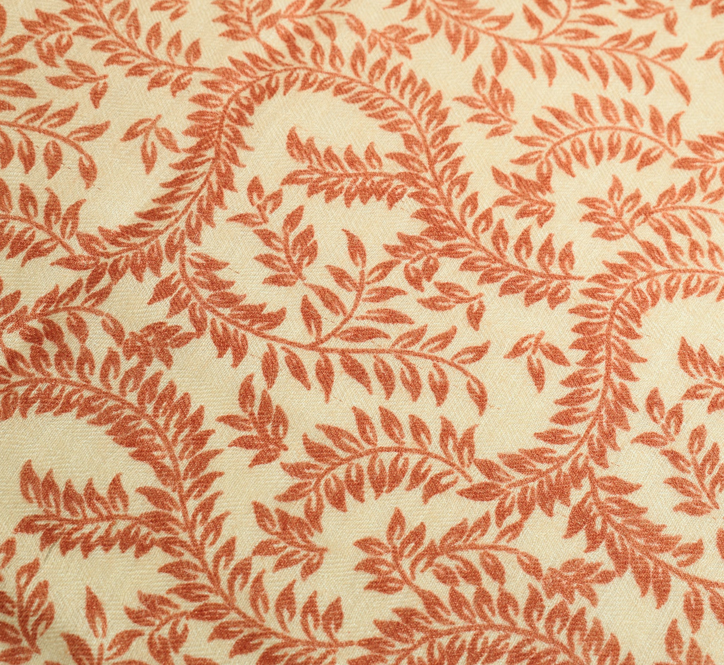 Sushila Vintage Floral Printed Dupatta Cream Pure Woolen Soft Shawl Long Stole