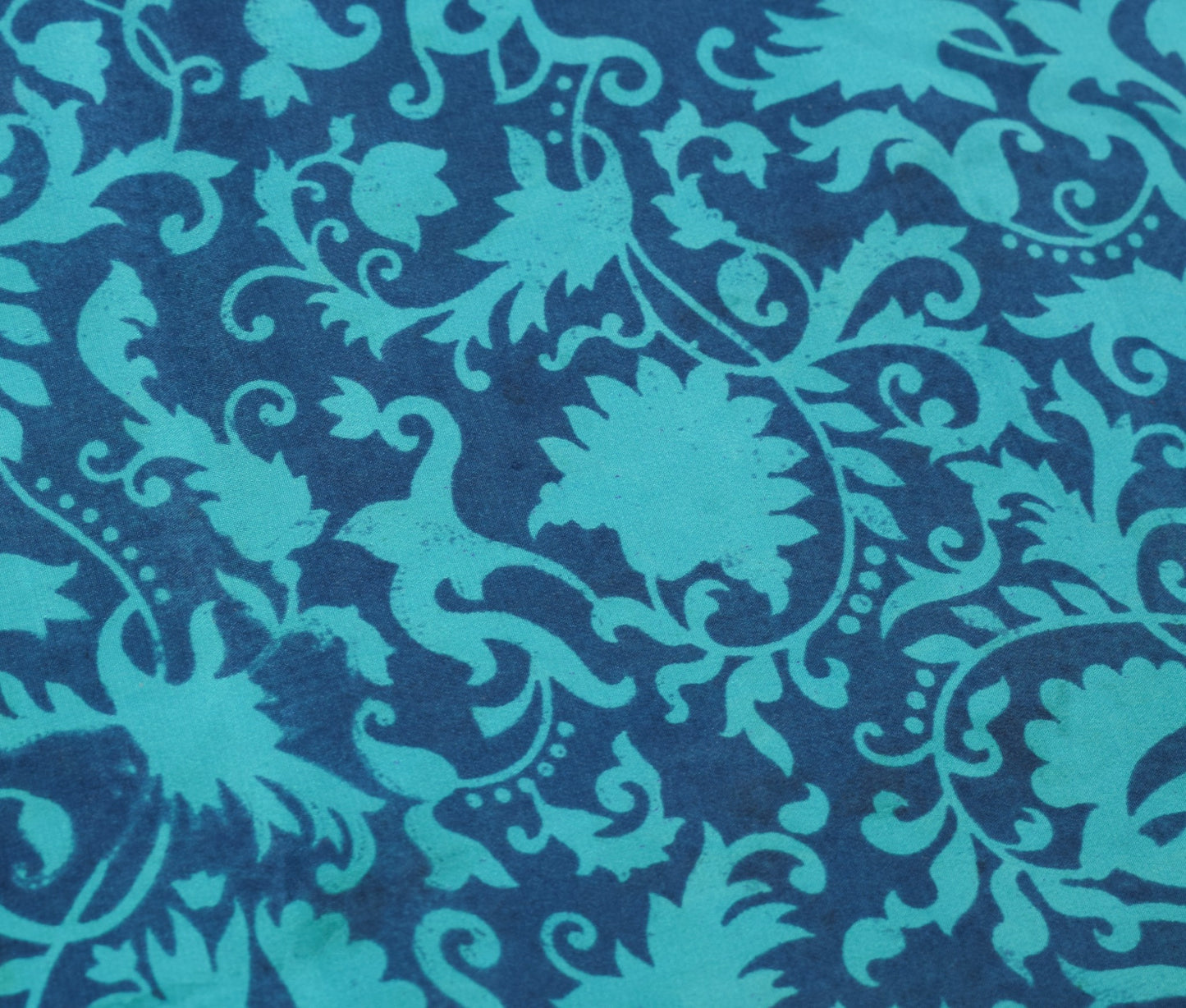 Sushila Vintage Pure Crepe Blouse Piece for Women Remnant Teal Blue Choli Fabric