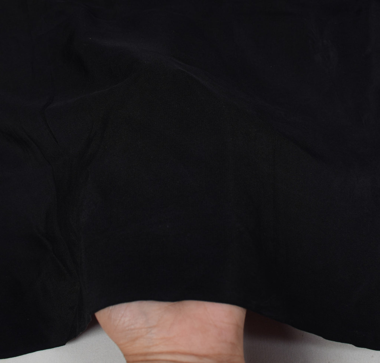 Sushila Vintage Pure Crepe Blouse Piece for Women Remnant Black Choli Top Fabric